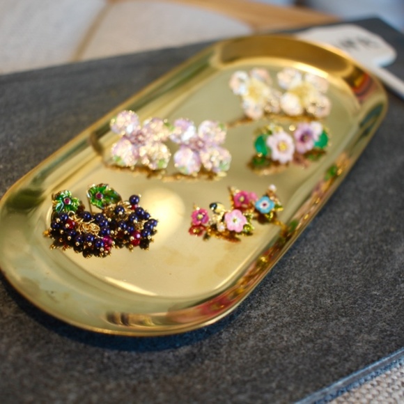 New 14K Grape fun leaf studs dangle drop earrings - Picture 6 of 7